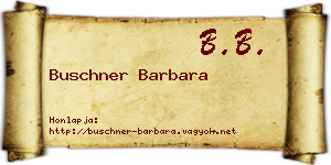 Buschner Barbara névjegykártya
